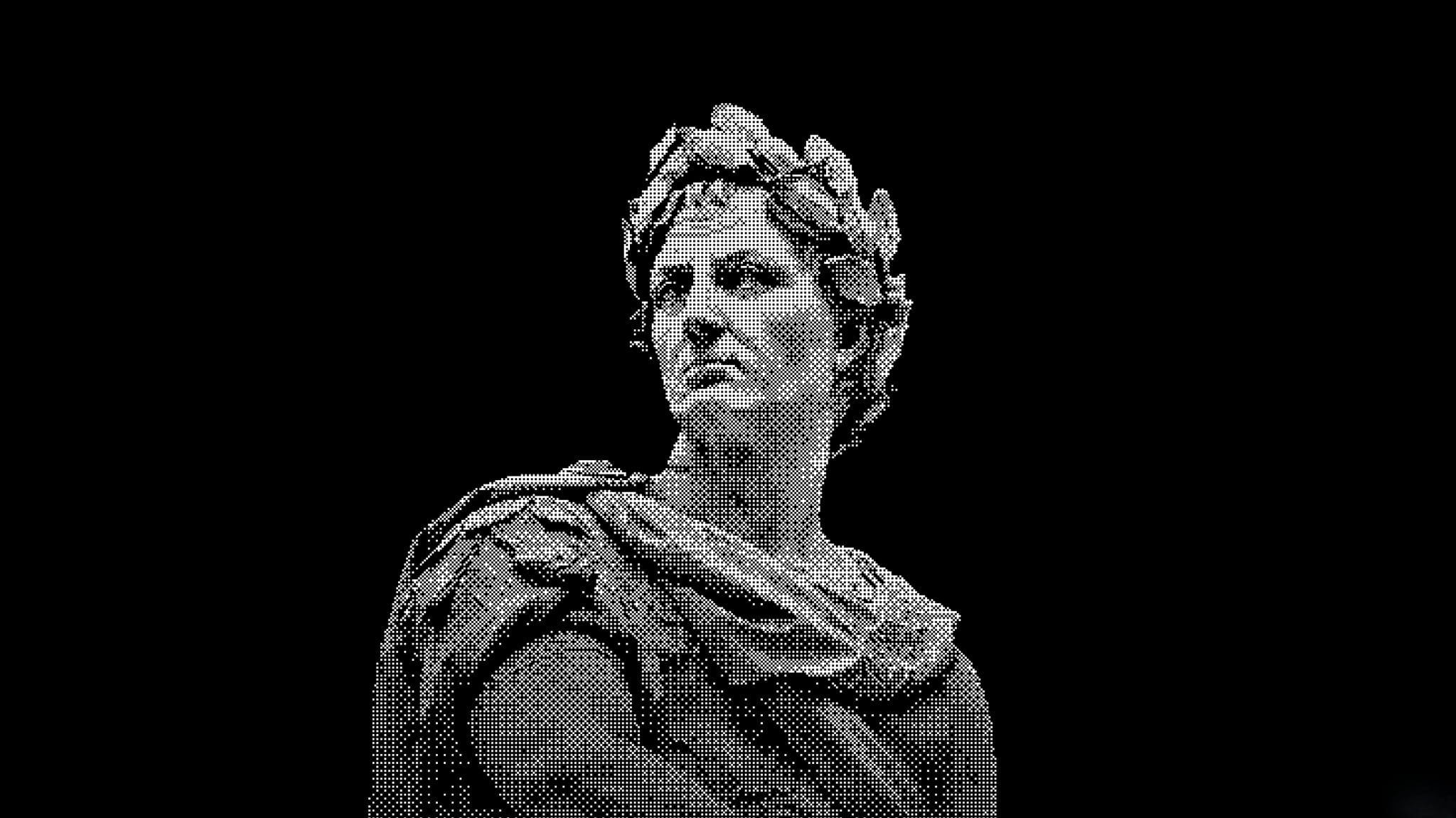 ASCII art portrait of Julius Caesar